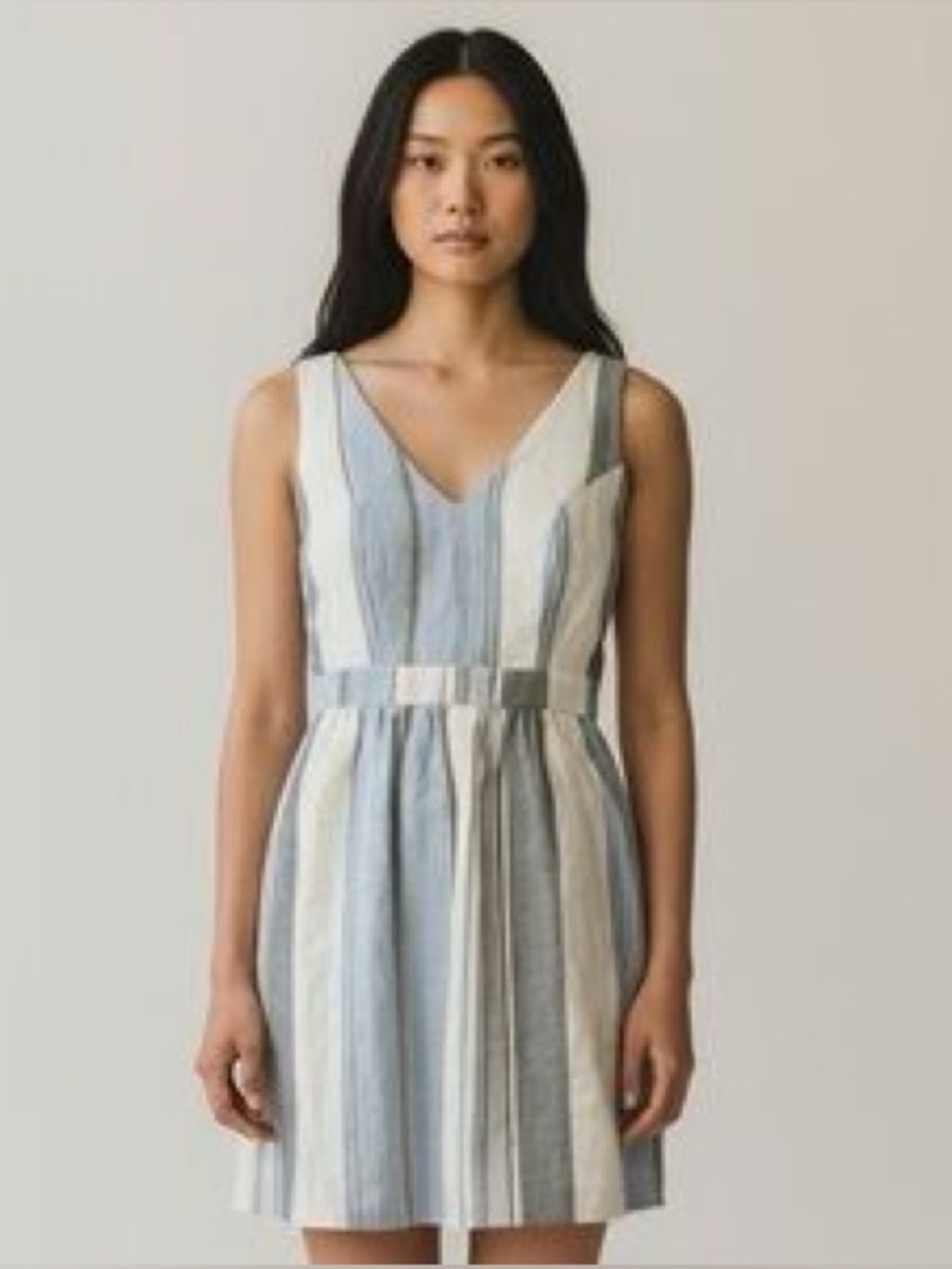 Altar'd State Blue, Gray, and White Striped Mini Dress